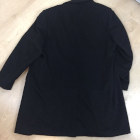 Power Boyfriend Men's Wear Wool & Cashmere Pea Coat Trench -  Black - Picture 11 of 14